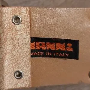 Nanni Brown & beige genuine leather studded belt made in Italy size 34/85 Small Nanni | Accessories | Nanni Brown Beige Genuine Leather  main image 4